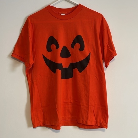 Retro Halloween VTG Pumpkin T-Shirt XL Orange Black Single Stitch Costume Spooky - Picture 1 of 16